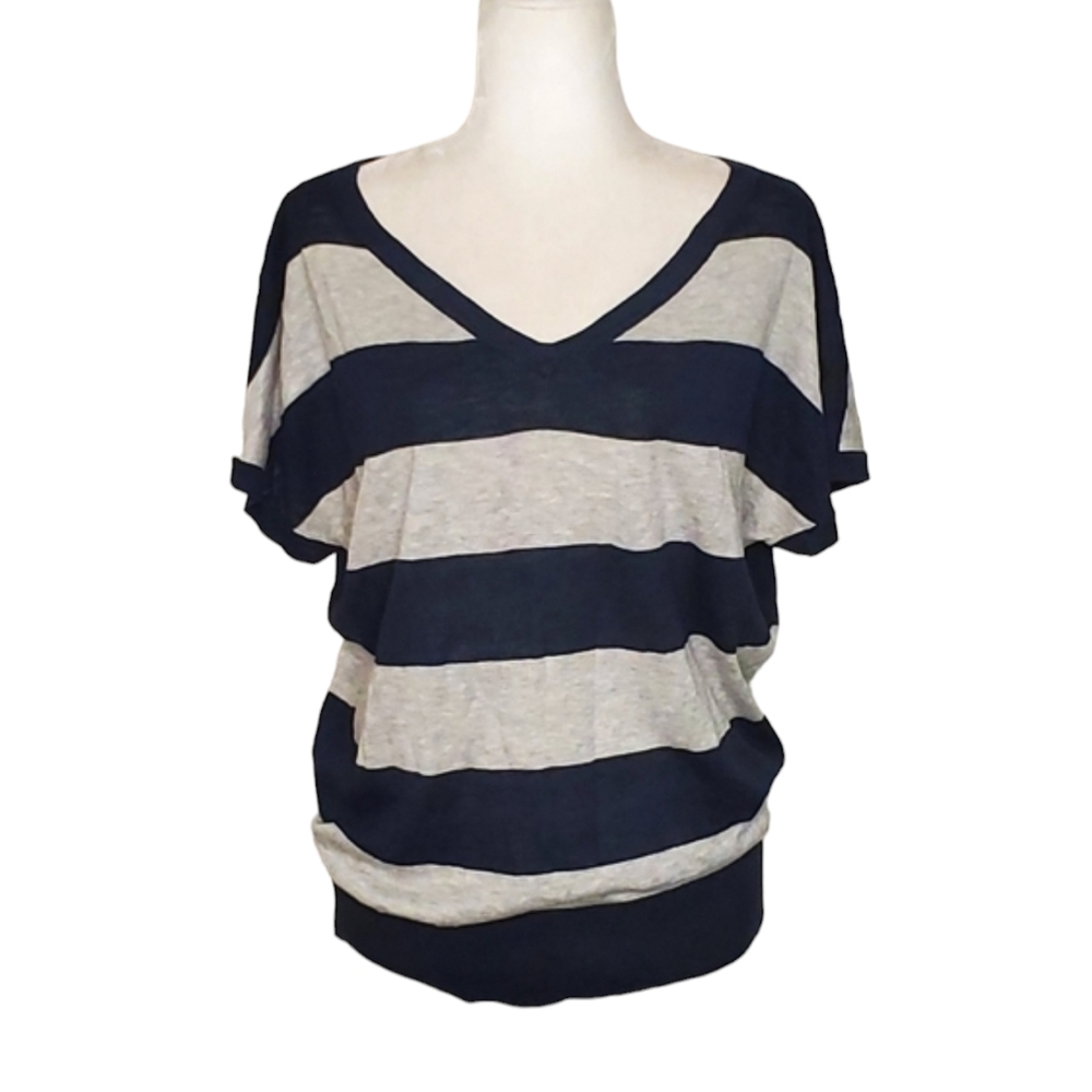 Lucky Brand Womens Striped Short Sleeve Top Sweater Size XSmall